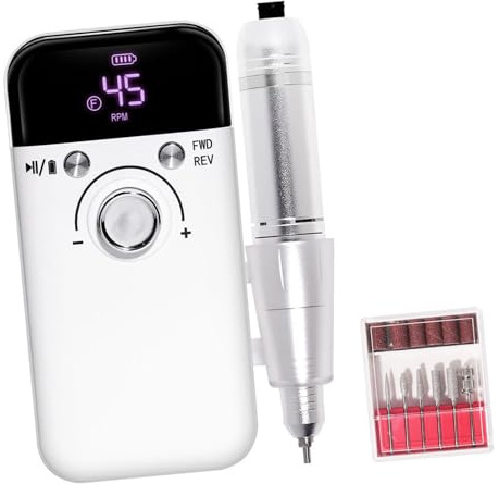 Set Trapani Elettrici Per Unghie Lucidatrice Ricaricabile Da 45000 Giri/min Con Punte