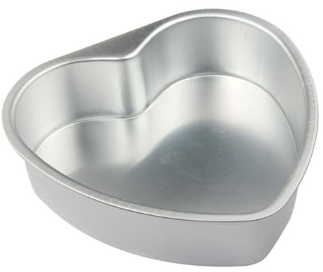 Homeponnew Tortiera in alluminio a forma di cuore con base allentata, antiaderente, riutilizzabile, per cioccolato e torte, dimensioni 7,6, 15,4 cm, 25,4 cm