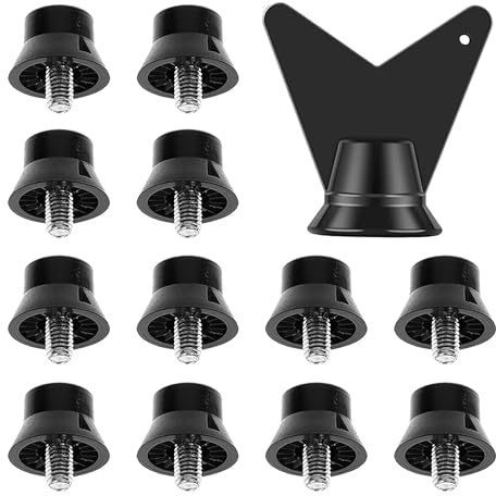 LIANCHEN 12 Pièces Crampons de Remplacement Portables de Football Crampons pour Chaussures de Football 13 mm M5 Vis, Résistance à l'usure, Haute Compatibilité, pour Entraînement de Compétition (Noir)