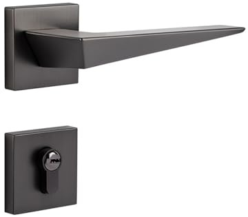 Serratura magnetica for porta interna in lega di zinco, serratura silenziosa for porta della camera da letto, maniglia for porta della camera, serratura alla moda(Black nickel)
