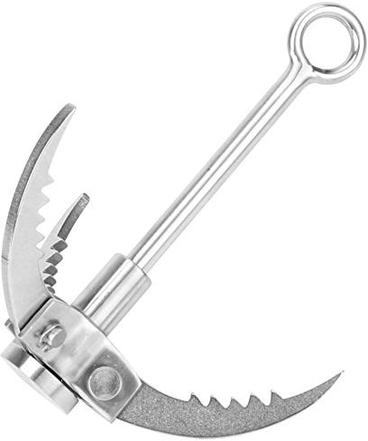 Taidda Gancho de Agarre Garra Plegable Duradera de Acero Inoxidable para Supervivencia Al Aire, Escalada en Roca, Gancho de Agarre de 3 Garras para Senderismo, Camping, Tamaño Empacable