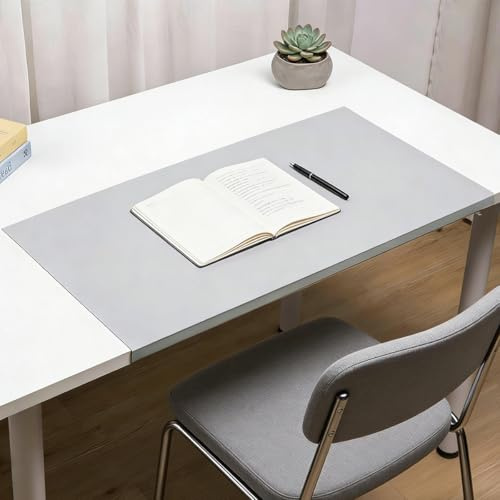 Große Schreibtischunterlage mit Kantenschutz, verlängerte Tastatur-Mauspad, wasserdicht, Schreibtischunterlage für Büro, Arbeit, Schreiben, Studium (Grau, 70 x 40 cm)