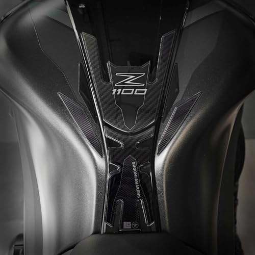LABELBIKE Pegatina 3D Moto Depósito Compatible con Kawasaki | Z1100 2026, Protección de resina, Antirrayas, Decoración, Gris