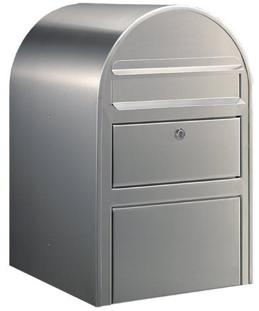 Bobi Swiss Briefkasten mit Paketfach Edelstahl (V2A) Wandbriefkasten