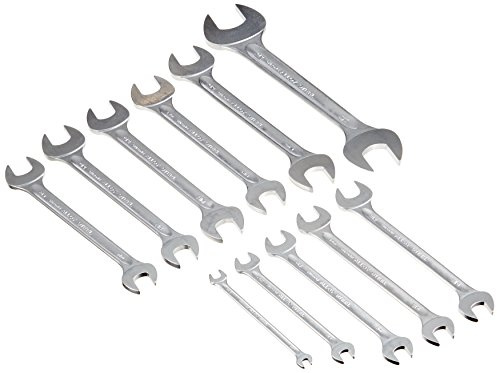 Stahlwille 96404307 Doppelmaulschlüssel-Satz zöllig Motor 11-Teilig in Rolltasche mit Klettverschluss