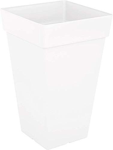 CAPRI SQUARE HIGH POT 50CM WHITE
