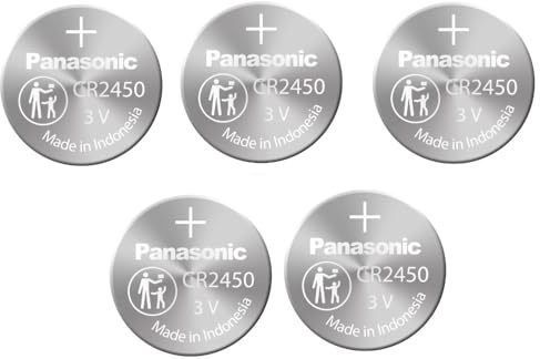 5 Pilas de botón de Litio CR2450 Panasonic de 3 V