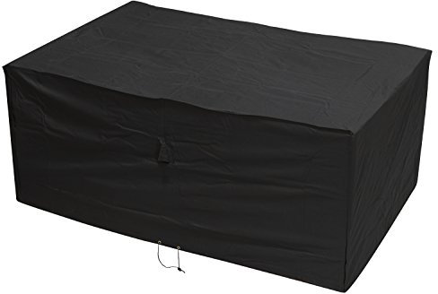 Woodside Heavy Duty Waterproof Rattan Furniture Set Cover Outdoor Garden Rain Cover, Black, L: 175cm x W: 115cm x H: 74cm, 5 YEAR GUARANTEE