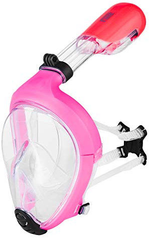 Schnorchelmaske STARFISCH Panorama Taucherbrille Vollgesichtsmaske Tauchermaske Vollgesicht Anti-Fog für Erwachsene und Kinder - Rosa, S/M