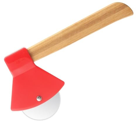 Pizza cutter, axe, bamboo handle, kitchen tool, creative pizza knife, baking cutter