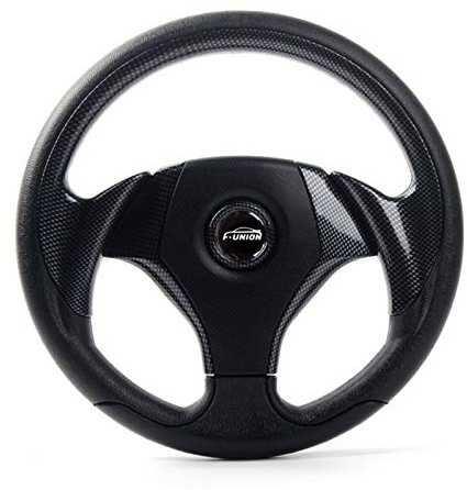 Volante Desplazado Dirección 13inch 330MM PVC deriva de competición del deporte de la rueda auto universal placa plana de dirección de rueda de coche Accesorios Interior 79 ( Color : Carbon fiber )