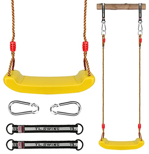 Altalene in Plastica, Luckits Altalena con Corda Regolabile, Robusto Bambini Sedile, Durevole Altalene per Bimbi Bambini Sedile per bambini Ragazzi Ragazze Indoor/Outdoor/Parco giochi/Casa/Albero