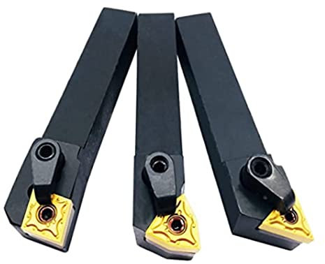 3 STÜCKE 5/8 CNC-Drehbank-Excircle-Wendeschneidplatten-Drehwerkzeughalter-Bit-Set MTJNR1616H16 + MWLNR1616H08 + MCLNR1616H12 mit 3 Stück wnmg431, cnmg431, tnmg331 Wendeschneidplatten aus Hartmetall (