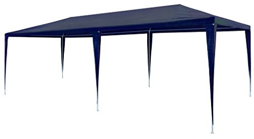 HOMIUSE Partyzelt 3x6 m Blau Pavillon Faltpavillon Pavillion Grillpavillon Verkaufsstand Gartenpavillon Gartenlaube Party Zelt Groß Bierzelt Faltzelt Pavillion Klappbar Faltbar Grill Pavillions PE