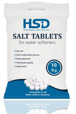 HSD Water Softener Tablets Removes Odors, Limescale & Residue, Deep Clean Units: 10kg Tablets Size: 1 Pack, Pack of 10kg salt tablets For Everyday Clean and Shine (Pack of 1)
