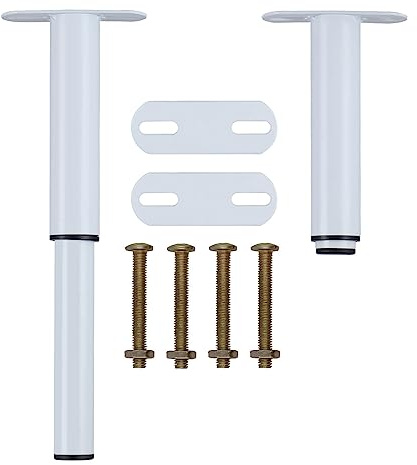 2er Set Möbelfüße Höhenverstellbar, 180-330mm Verstellbar Füße für Möbel | Höhenverstellbar von 18 bis 33 cm, aus kaltgewalztem Stahl und Kunststoff, inklusive Schrauben, Muttern und Montageplatte