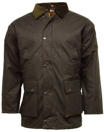 FAIRY TRENDZ Veste cirée légère à manches longues pour homme avec col zippé sur le devant et poches multiples, marron, XL