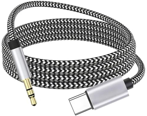 Câble audio auxiliaire USB-C vers 3,5 mm, cordon stéréo de voiture certifié Apple MFi pour iPhone 15/15 Plus/15 Pro/15 Pro Max, iPad Pro, MacBook, Samsung Galaxy S23 S22 Note 20, Pixel 5 6 (argent)