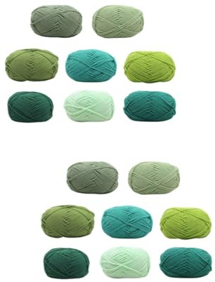 Lurrose 16rolls Thick Cotton Yarn for Knitting Crocheting Sewing Soft Yarn Multi No Fade for Handmade Projects Random Color