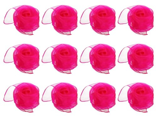 PATIKIL Jongliertücher, Chiffontücher für Tanzen 12 Stück Bunte Tücher 60x60cm Quadratische Seidentücher für Spiel Magie Tanzen Party Aktivitäten Zubehör Dekoration, fluoreszierendes Rot