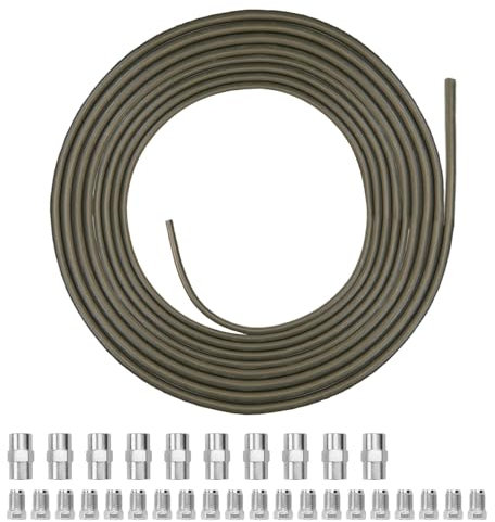 Kupfer Bremsleitung Set, 5 m, Ø 4,75 mm, 20 Verschraubungen, 10 Verbinder, Bördelgerät, Schwarz (5m)