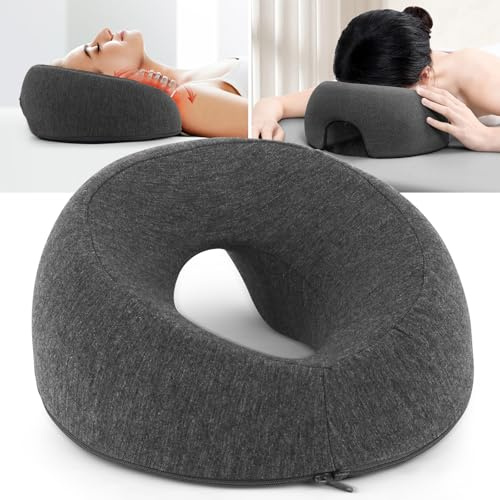 Mineup Massage-Gesichtswiegenkissen, U-Förmiges Massage Kopfstütze, Massagekissen Kopf Loch, Kopfstütze Für Das Bett aus memorys-Schaum für Spa Salon Bett, Hellgrau | Massagekissen Kopf Loch, Kopfstütze Für Das Bett aus memorys-Schaum für Spa Salon Bett, Hellgrau