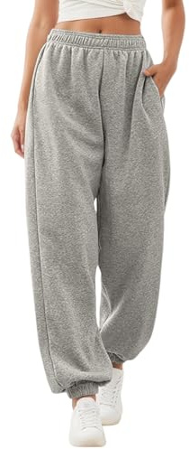 Neteson Jogginghose Damen Lang Sporthose High Waist Trainingsanzug Baggy Hose Loose Casual Sweathose mit Taschen Gummibund Freizeithose Trainingshose Sweatpants Hip Hop Laufhosen Locker Yogahose