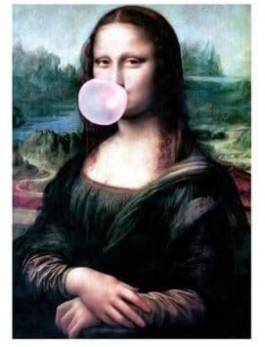 Postkarten-Druck Mona Lisa Is Blowing Blasen, A6 (1 Karte im Lieferumfang enthalten)