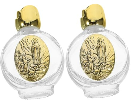 Mobestech 2pièces Lot de Petites Bouteilles Verre Bouteilles Eau Bénite Vides Contenants Décoratifs pour Intérieur pour Voyages Et Usage Domestique