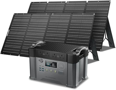 ALLLPOWERS S2000 PRO Solar Generator, 2400W Portable Power Station with 2 * 200W Folable Solar Panels Included, Portable Generator 1451Wh Battery Pack for Outdoor RV Camping Home Emergency Travel