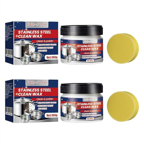 2PCS Stainless Steel Scratch Remover for Appliances, New Magical Nano-Technology Stainless Steels Cleaning Paste, Convenient Appliance Cleaner for Fridge,Stoves,Sinks and Metal Products