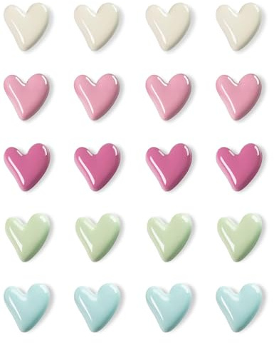 20 Pièces Aimants Frigo Cœur Colorés,3D Magnets Puissants Décoratifs Mignons pour Réfrigérateur,Tableau Blanc,Casier,Armoire,Bureau,Aimants en Forme de Cœur pour Notes Photos Décoration Cuisine Maison