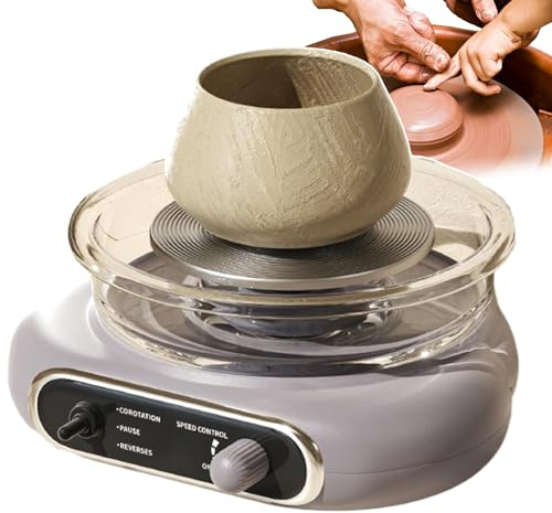 MYXJX tornio per Ceramica, Macchina for Ceramica con tornio | Regolazione Continua della velocità | Kit di Strumenti Fai da Te for Principianti con tornio for Ceramica(Gray)