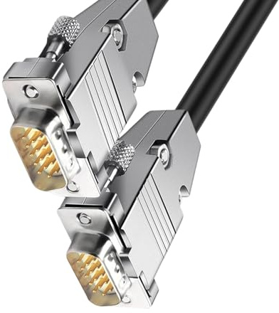 Geavonyg Cable De Transmisión Alto Ancho Banda Conductores Coaxiales VGA Macho A 150cm Resistencia Cable SVGA Resistencia Doble Blindaje