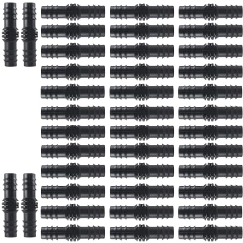 40 conectores de manguera de 16 mm rectos para manguera de riego, conector de manguera de perlas y sistema de micro goteo, manguera de goteo para riego de jardín