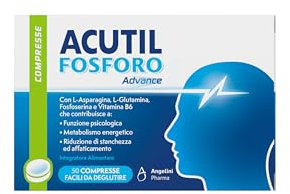 Acutil Fosforo Advance, Integratore Alimentare con Vitamina B6, L-Asparagina, Fosfoserina e L-Glutammina, Contribuisce a Rimanere Concentrati e a Ragionare con la Giusta Lucidità, 50 Compresse