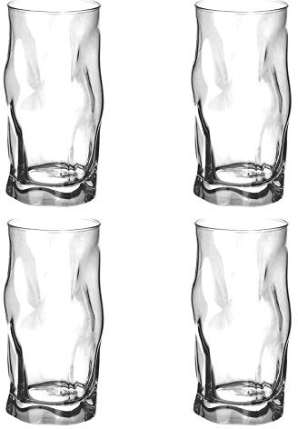 Bormioli Rocco Sorgente Glass Tumbler Whisky Drinking Glasses - 460ml (16oz) - Set of 4