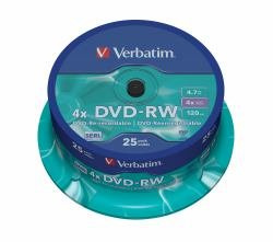Verbatim 43639 - 25PK 4.7GB 4X DVD-RW Spindle