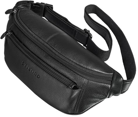 STILORD Bryce Bauchtasche Leder Gürteltasche Damen Herren Vintage Hüfttasche Reisetasche Urlaub Jogging Festival Echtleder Farbe:mittel - braun