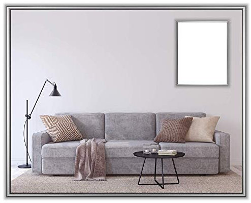 myposterframe Aluminium Bilderrahmen Prospero 28 x 36 cm Stabil Größe 36 x 28 cm Silber mit Kunstglas klar 1mm