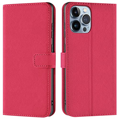 Verco custodia per iPhone 13 Mini, Case per Apple iPhone 13 Mini Cover PU Pelle Portafoglio Protettiva (5.4 inch), Rosa