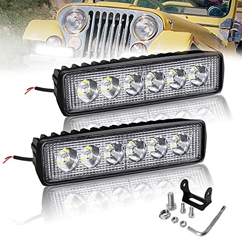 NAIZY 2 * 18W LED Arbeitsscheinwerfer Quadrat Offroad Flutlicht Arbeitslicht 12V/24V Zusatzscheinwerfer 1600LM Scheinwerfer IP67, für SUV UTV ATV(2 Stück)