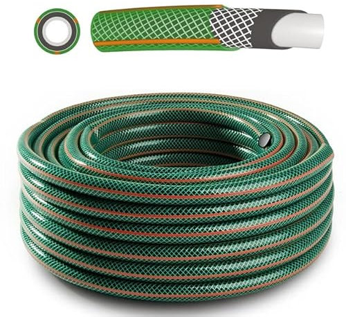 rg-vertrieb Gartenschlauch Schlauch Wasserschlauch Greenbos 4 lagig Bewässerungsschlauch grün UV-beständig (1/2'', Länge 15m)