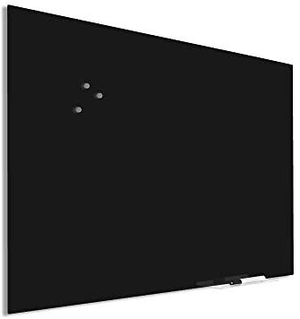 IVOL Design glasbräda premium – magnetisk och skrivbar glastavla med dold montering – magnettavla (60 x 90 cm, svart)