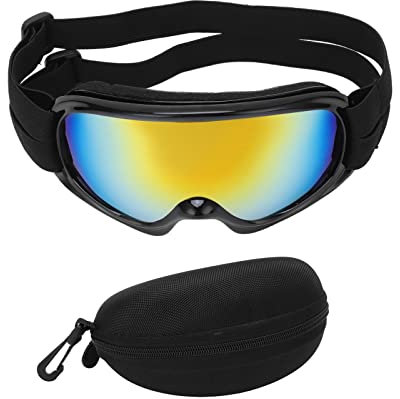 HOHXFYP Haustier Sonnenbrille,Langlebige PC Sonnenbrille f¨¹r Kleine Haustiere,Bequeme Hundebrille mit UV Schutz f¨¹r Katzen und Kleine Bis Mittelgro?e Hunde(6.3in-Schwarz)
