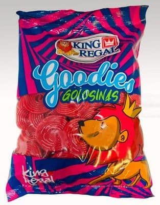 Premium Artisanal Assorted Sweets - Liquorice, Soft, Fruity & Fizzy Bulk Pack by King Regal (Strawberry Wheels, 1KG)
