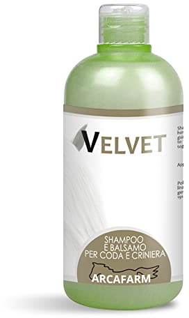 Shampoo & Balsamo VELVET 2 in 1 CON EQUISETO PER CAVALLI 500 ml, Doppia Azione Districante, Detergente, Sgrassante per Criniera Coda Manto Morbido - 100% Made in Italy
