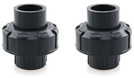 HJGarden 2pcs 1/25mm PVC Pipe Fitting Socket x Socket Black Plastic Threaded Pipe Union