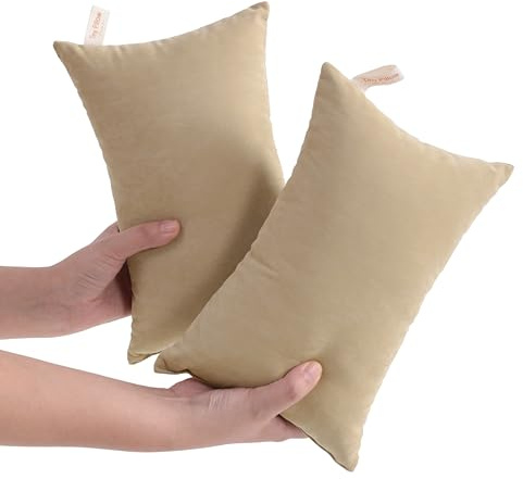 NTBAY Tiny Pillows, Set of 2, 7x11, Light Taupe