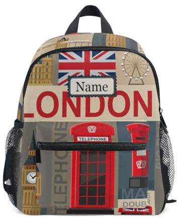 ALAZA Boys Girls Personalised Toddler Backpack Child School Bags, Hand Painting Space Kids Mini Kawaii Backpacks Rucksack Small Bookbag Children's Backpack with Chest Strap Name Tag
